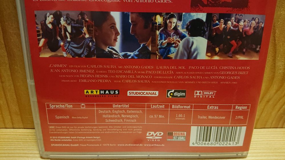 CARMEN DVD mit Antonio Gades und Laura del Sol (Gebraucht) in ...