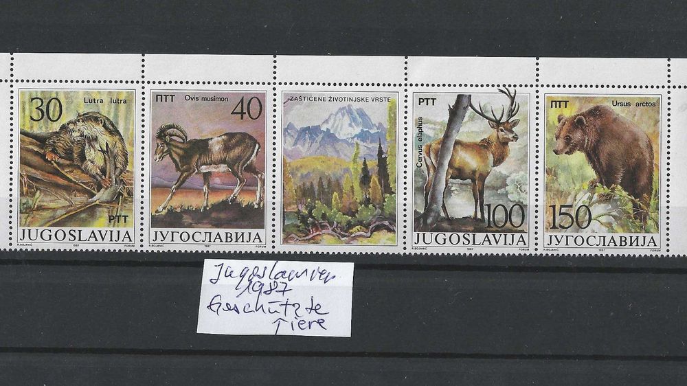 Jugoslawien Briefmarken 1987 „Geschützte Tiere“ – Postfrisch, MNH, Komplettausgabe 2206-2209