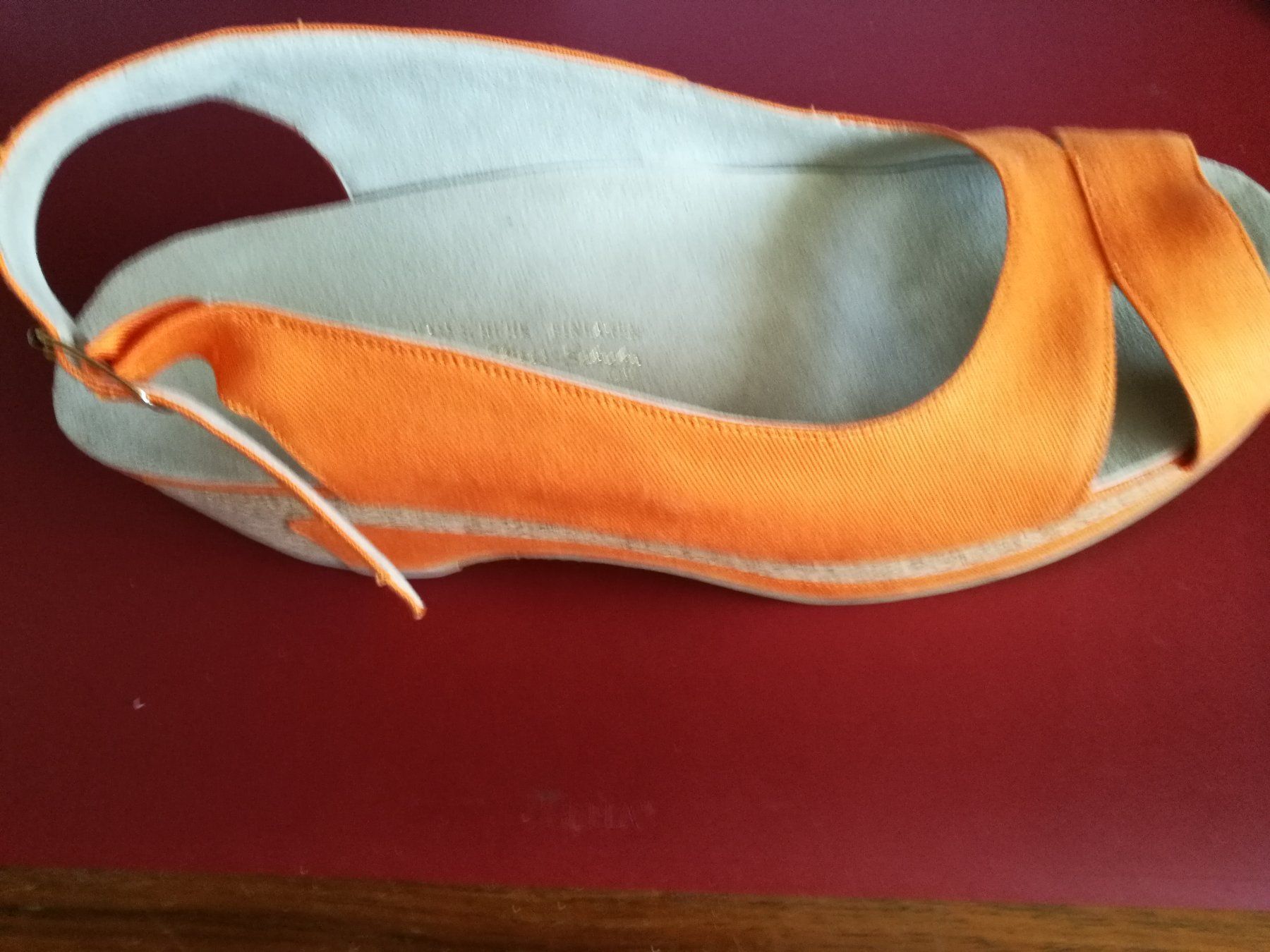 Scarpe da donna: Sandale orange Stoff handgefertigter Massschuh – Nuovo (secondo la descrizione) da Horn venduto da sonjamenzi 4