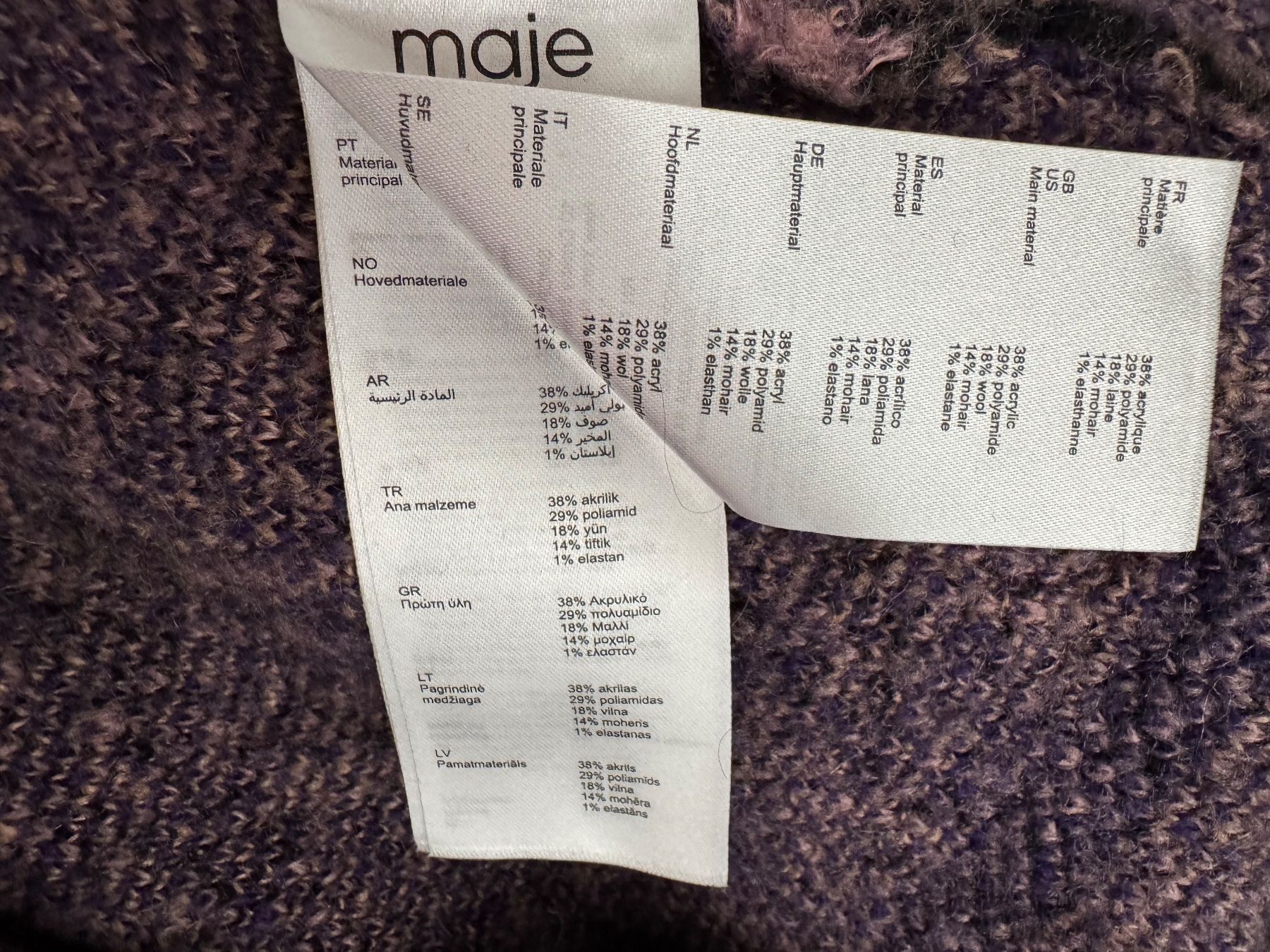 Maje Maglioni & Felpe: Maje Pullover Blumenmuster lila/schwarz Gr. M/38 – Usato da Biberstein venduto da evolution89 3
