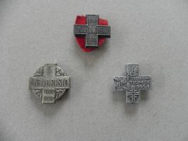 3 Sport Abzeichen Brosche Mendrisio Tessin Jahr 1905 -1954