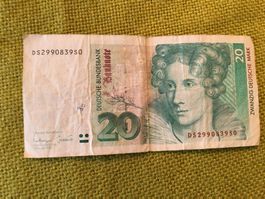 20 DM Deutsche Mark Banknote, Annette von Droste-Hülshoff