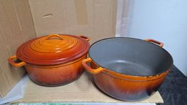 Zwei (2) Toepfe/Bräter aus Gusseisen, vintage