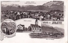 Salez braune Lithografie 4 Bilder