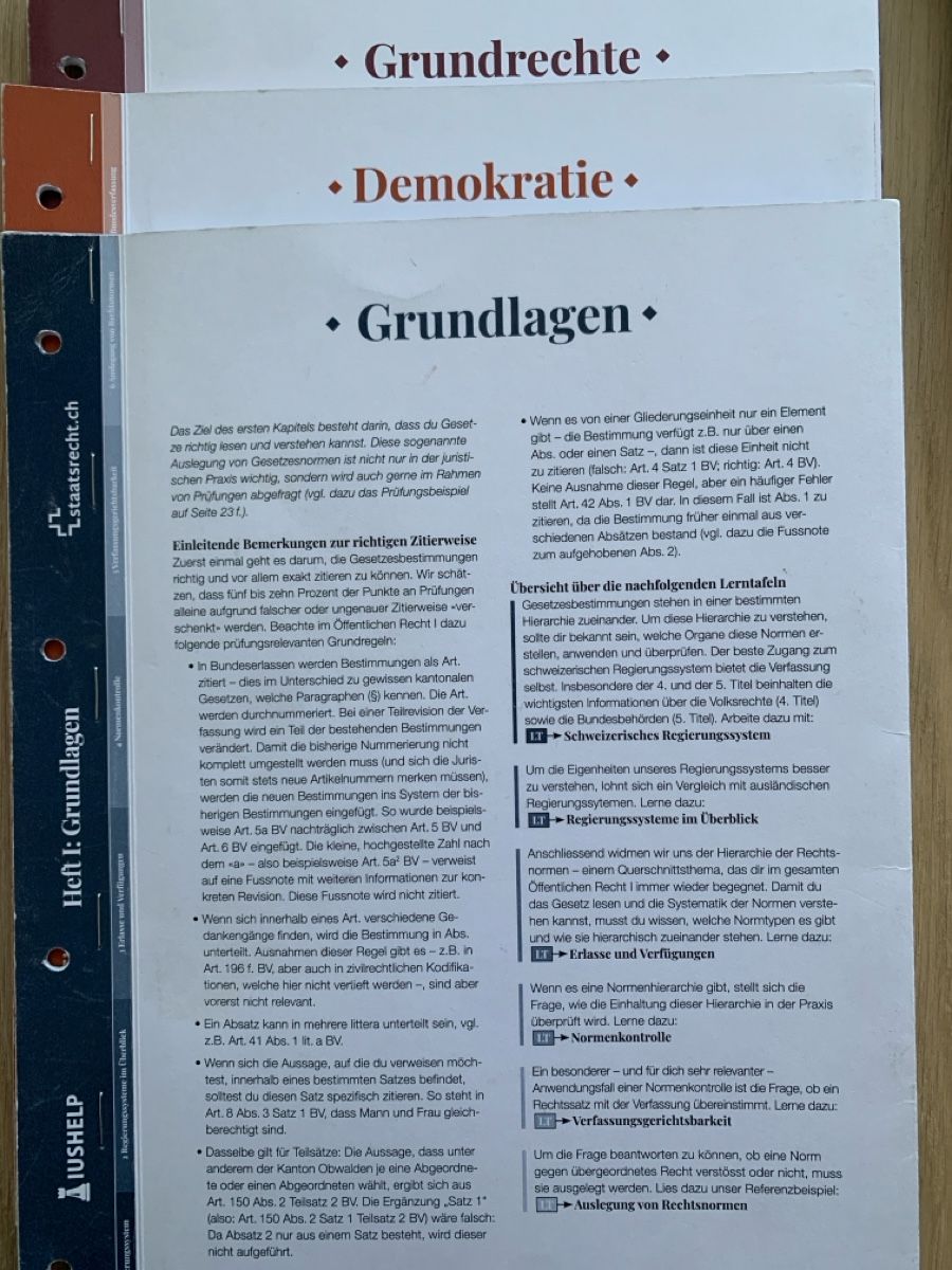 Raccoglitori: Öff. Recht I Lerntafeln – Usato da Winterthur venduto da lea_96p7 1