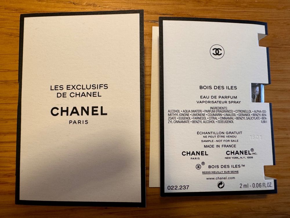 Bois des Iles Les Exclusifs de Chanel, Probe 2 ml Kaufen auf Ricardo