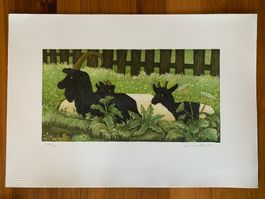 Lithographie Anton Mutter, Mittagsruhe