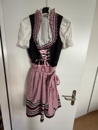 Dirndl Grösse 38 schwarz pink kariert guter Zustand