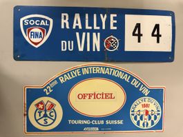 Anciennes plaques de rallye automobile Valais Suisse Oldtime
