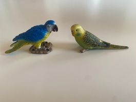 Schleich - Blauer - Papagei - und - Wellensittich