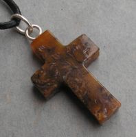 ♥ Baltischer Bernstein KREUZ ANHÄNGER / auch für Kinder ♥
