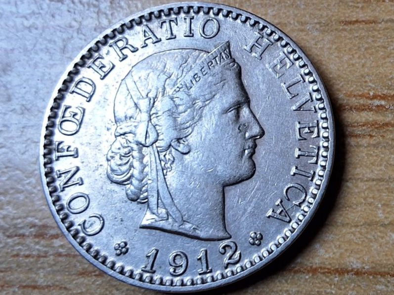 Tutti le monete: 20 Rappen 1912 - sehr schön! – Usato da Münchenstein venduto da purbach1