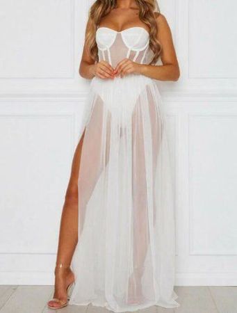 NEUES Body-Kleid uni weiss Gr. XS - 220220