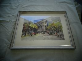 Aquarell Paris signiert