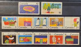 Kanada 1970 Weihnachten Kinderzeichnung 12V MNH** Strips