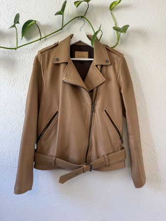 Massimo Dutti Damen Lederjacke Gr. M – 100% Schafsleder – Ca