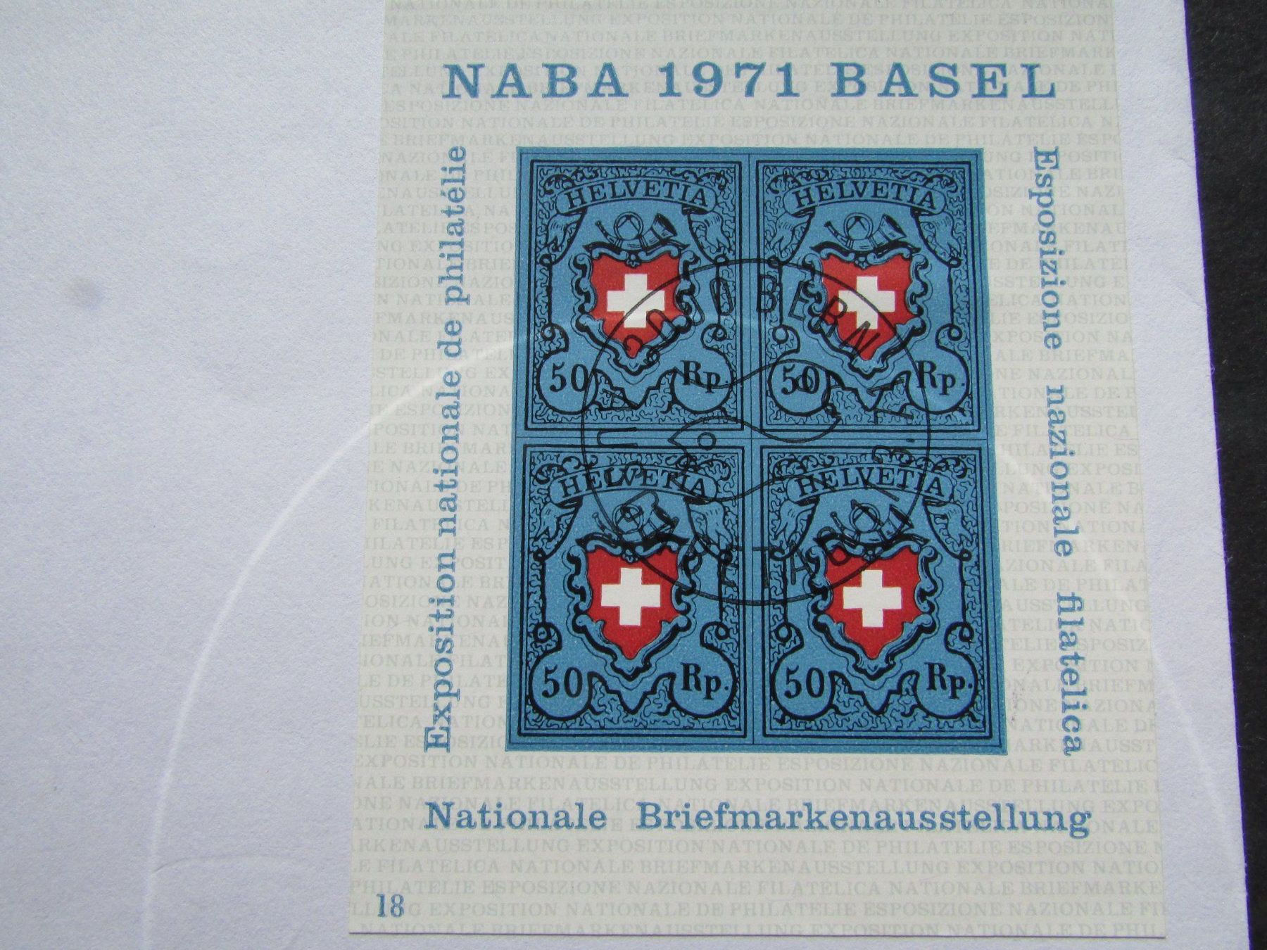Tutti i francobolli: FDC NABA 1971 Basel, 4er-Block auf Umschlag – Nuovo (secondo la descrizione) da Wollerau venduto da Brifmar 1
