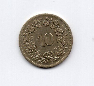 Tutti le monete: (978) Schweiz, 10 Rappen 1850, top stgl – Usato da Rüthi (Rheintal) venduto da erdnuessli1