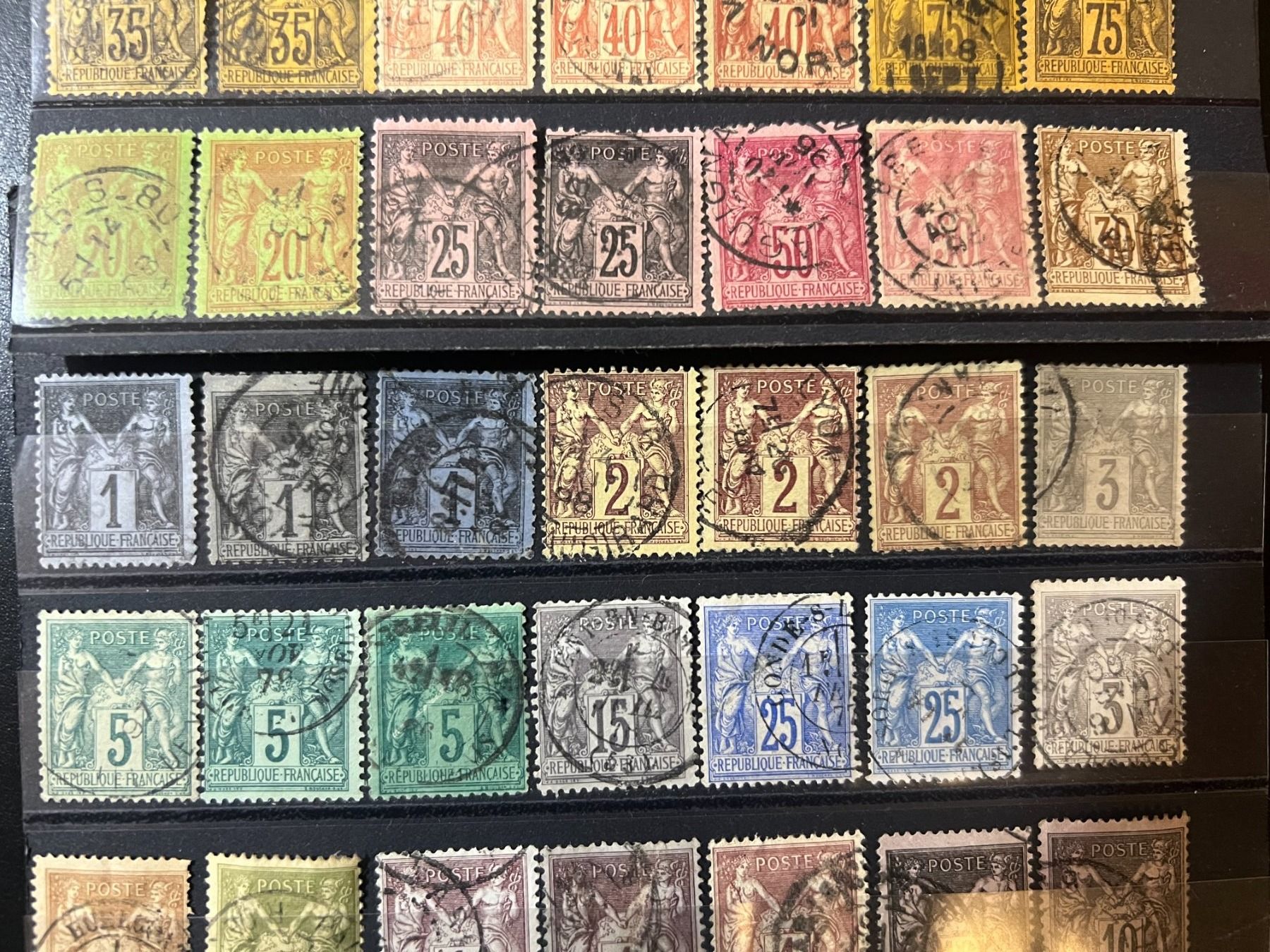 Tutti i francobolli: () 49 Sage Type II nuances couleurs 1876-1898 – Usato da Lausanne venduto da ffhoud 2