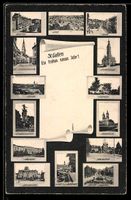 AK St. Gallen, Mehrbildkarte mit Stadtansichten