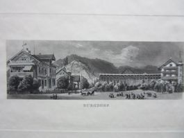 BURGDORF STAHLSTICH AUF BÜTTENPAPIER  VON DER ORIGINALPLATTE