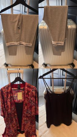 eine Tasche mit Damenkleidung zu verkaufen