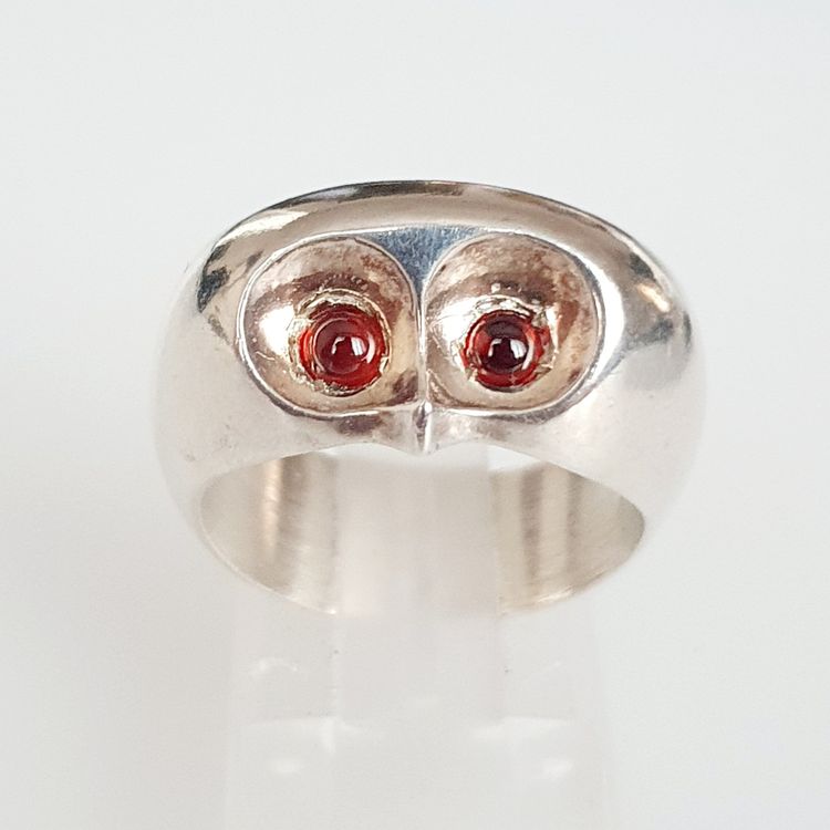 Vintage Damenring aus 925 Silber  sieht aus wie eine Eule 2