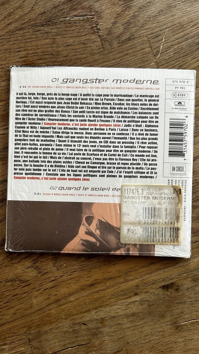CD: Mc Solaar - Gangster Moderne – Usato da Lugano venduto da bad_2t9b 1