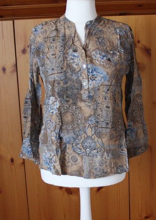 Bluse ocker-blau Gr. L