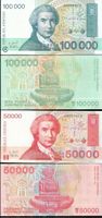 KROATIEN - CROACIA - 2 BANKNOTEN 1993 - 50.000 + 100.000 DN