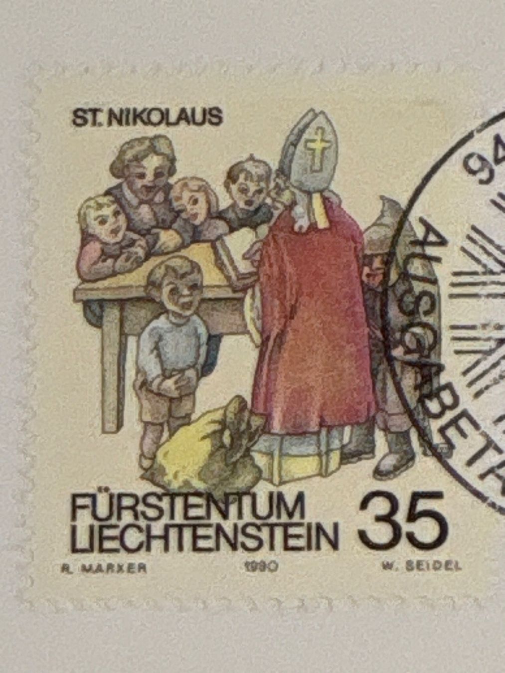 Tutti i francobolli: Liechtenstein Maximum Karten, Winterbräuche IV, 1990 48 – Usato da Ibach venduto da lisch3 4
