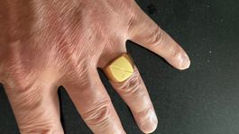Herren Siegelring 18K Gold 750 mit Brillant 0,015 ct