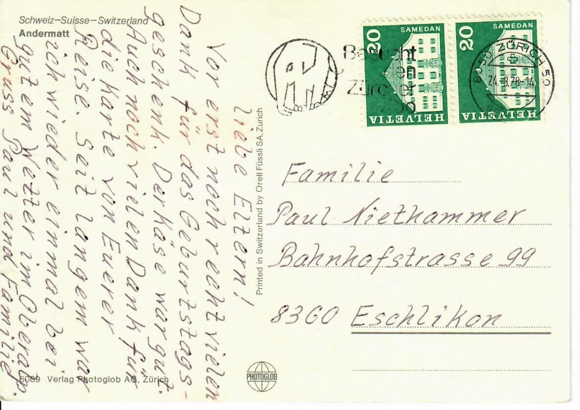 Cartoline postali: Andermatt – Usato da Hochdorf venduto da Ziegel-16 1