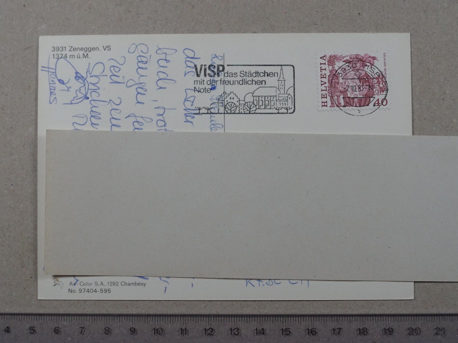 Cartes postales: Zerneggen, 1983, Poststempel VISP – D'occasion à Lenzburg par fh1 1