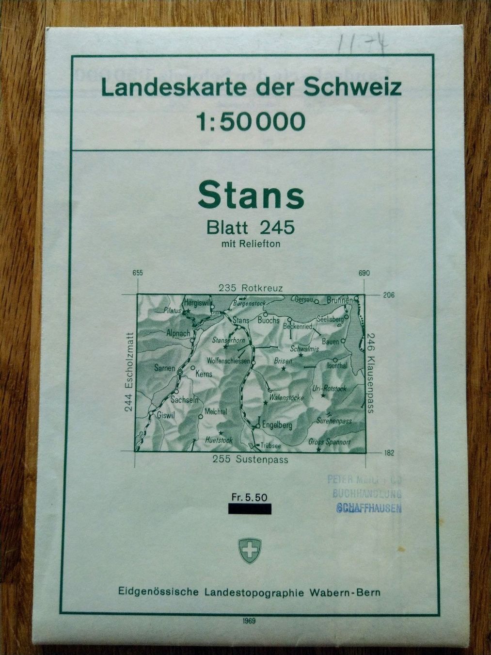 Landkarten & Atlanten: Landeskarte der Schweiz Stans – Gebraucht aus Schaffhausen von robuco