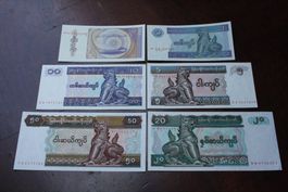 UNC Myanmar lot 6 billets