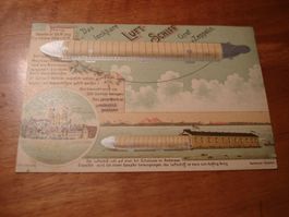 Karte das Lenkbare Luftschiff Graf Zeppelin, um 1920, farbig