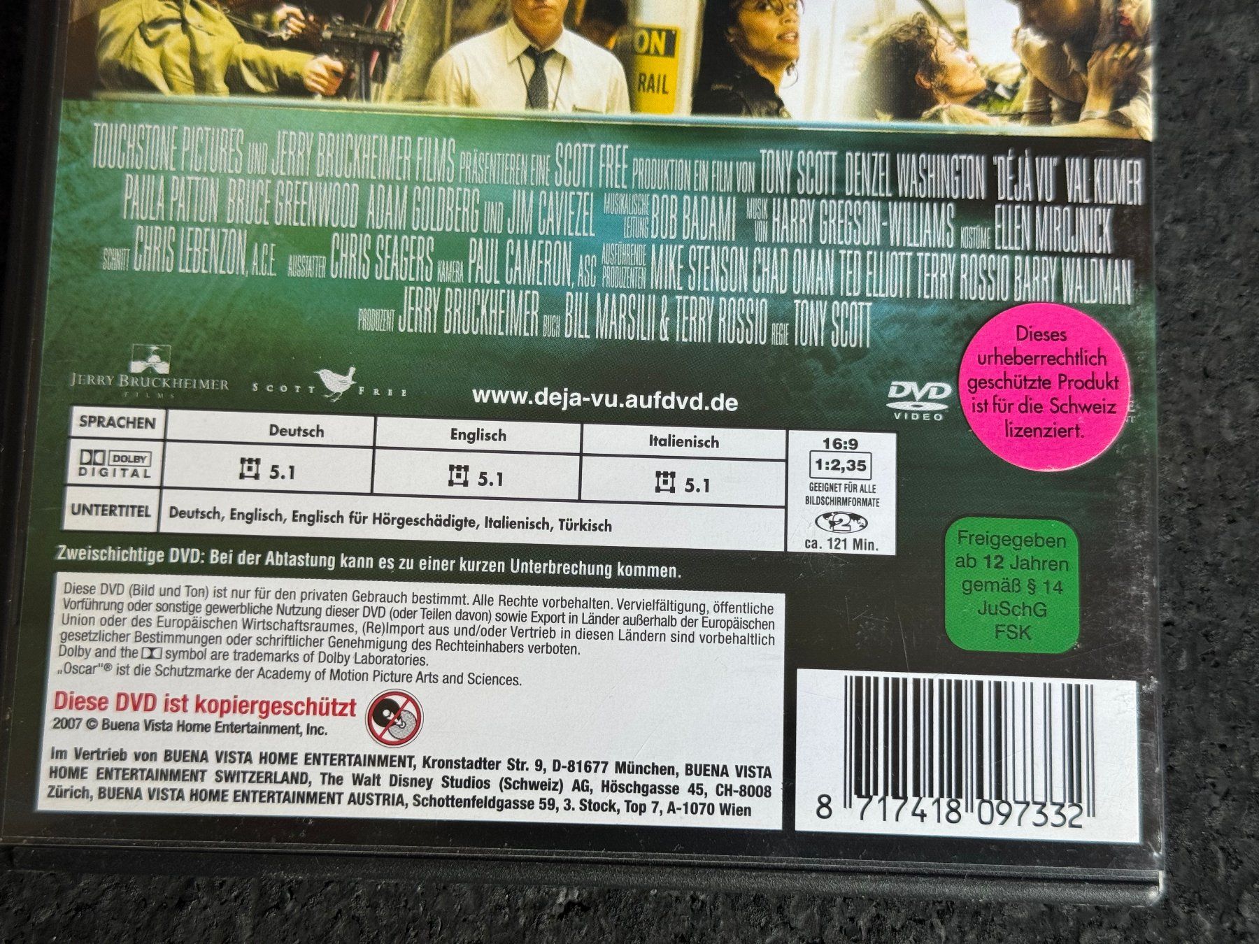 Tutti i DVDs: DÉJÀ VU "Wettlauf mit der Zeit" DVD DE/EN/IT – Usato da Fribourg venduto da tschjoly 3
