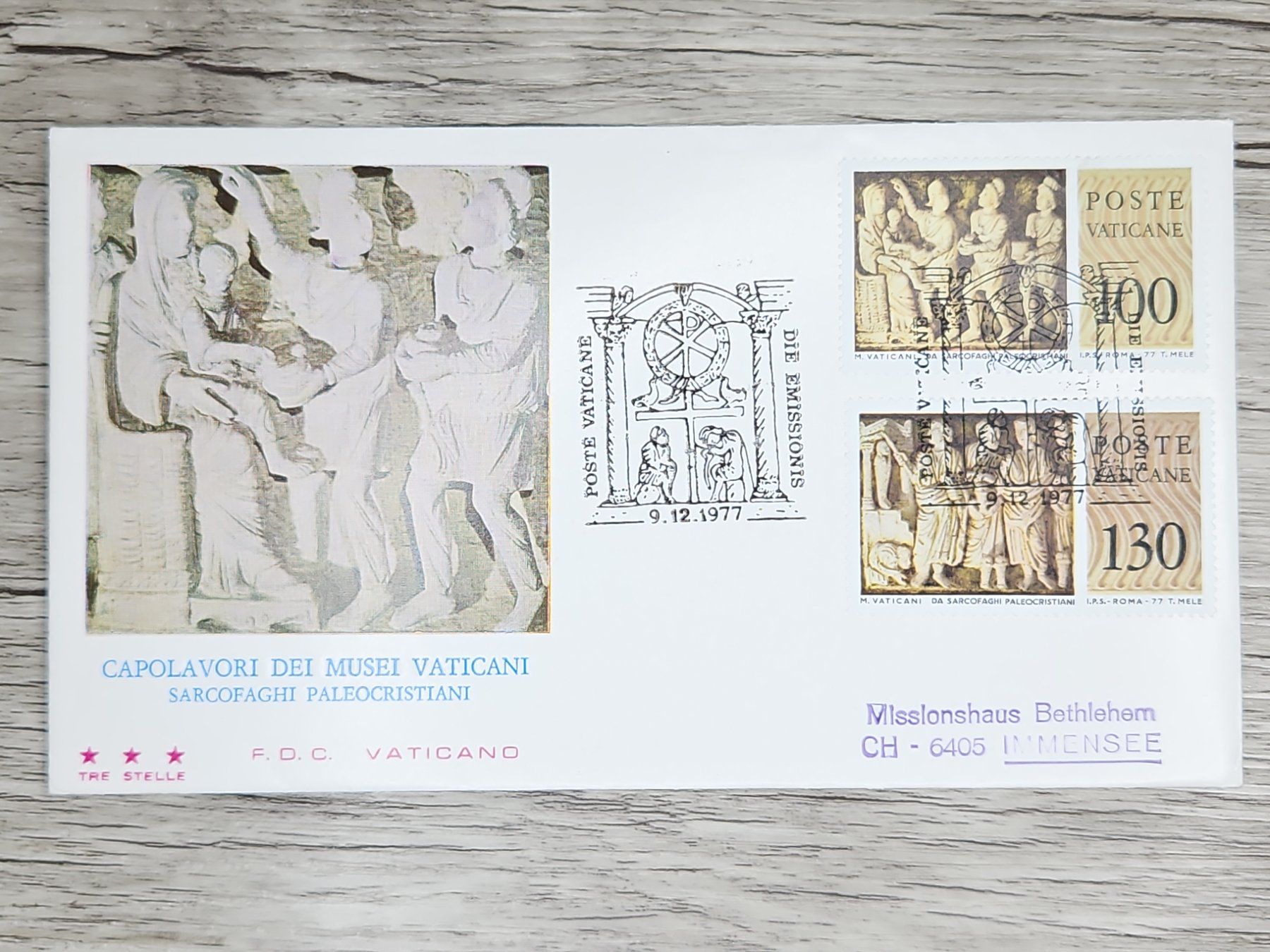 Tutti i francobolli: CL05 Enveloppe + Timbre Poste Vaticane 1977 – Usato da Cousset venduto da Patrick_Collections