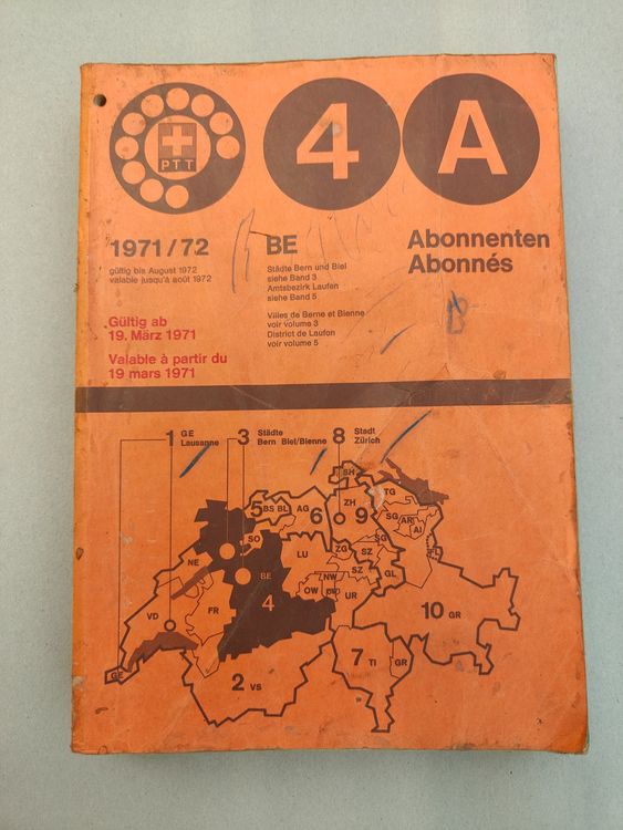 PTT Telefonbuch So 1971/72 4 B | Kaufen Auf Ricardo