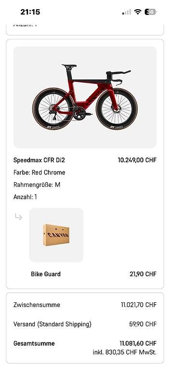 Velos: Canyon Speedmax CFR Di2 Grösse M – Gebraucht aus Greifensee von ralpholivier 3