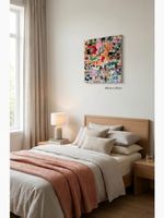 Gemälde quadratisch bunt handmade 40×40