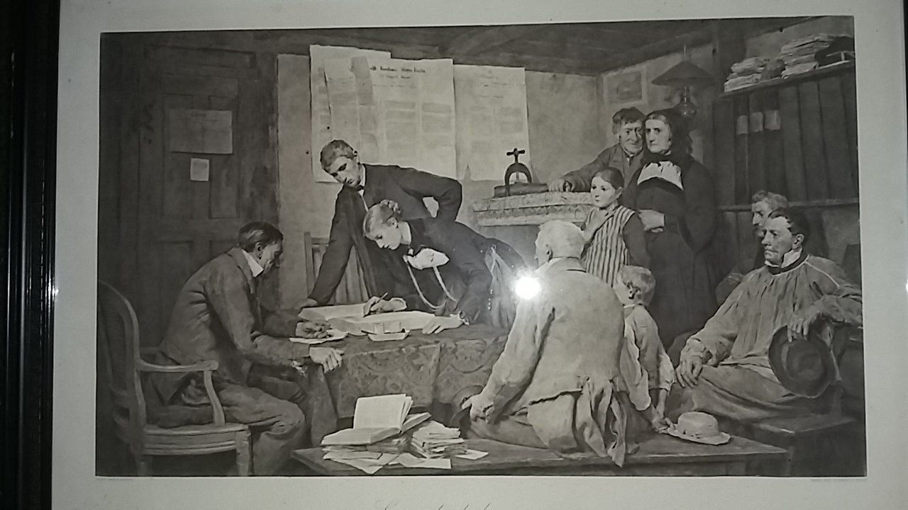 Foto & Immagini: Albert Anker: Der Ehevertrag, inkl. Rahmen mit Goldornament – Usato da Zollikerberg venduto da Dogon 7