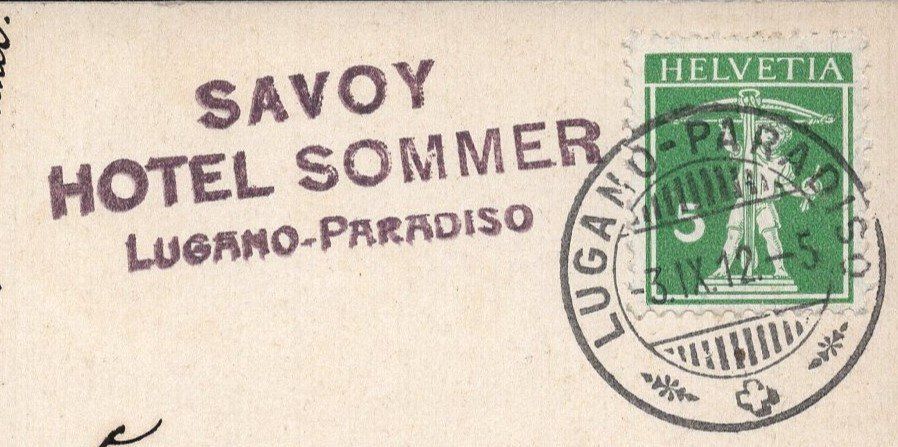 Cartes postales: Paradiso - e Lugano  Panorama 1912    Hotel Stempel – D'occasion à Aarau par kufi44 1