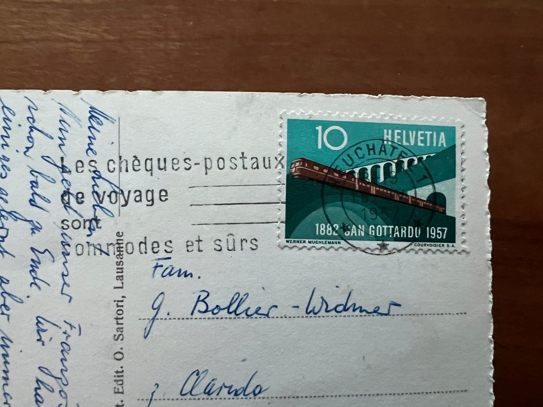 Cartoline postali: AK  1957 Neuchatel   (G2105) – Usato da Hinwil venduto da Sidi4 1