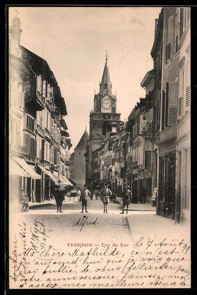 Cartoline postali: AK Yverdon, Rue du Trac, 1899 – Usato da Berlin venduto da bartko-reher