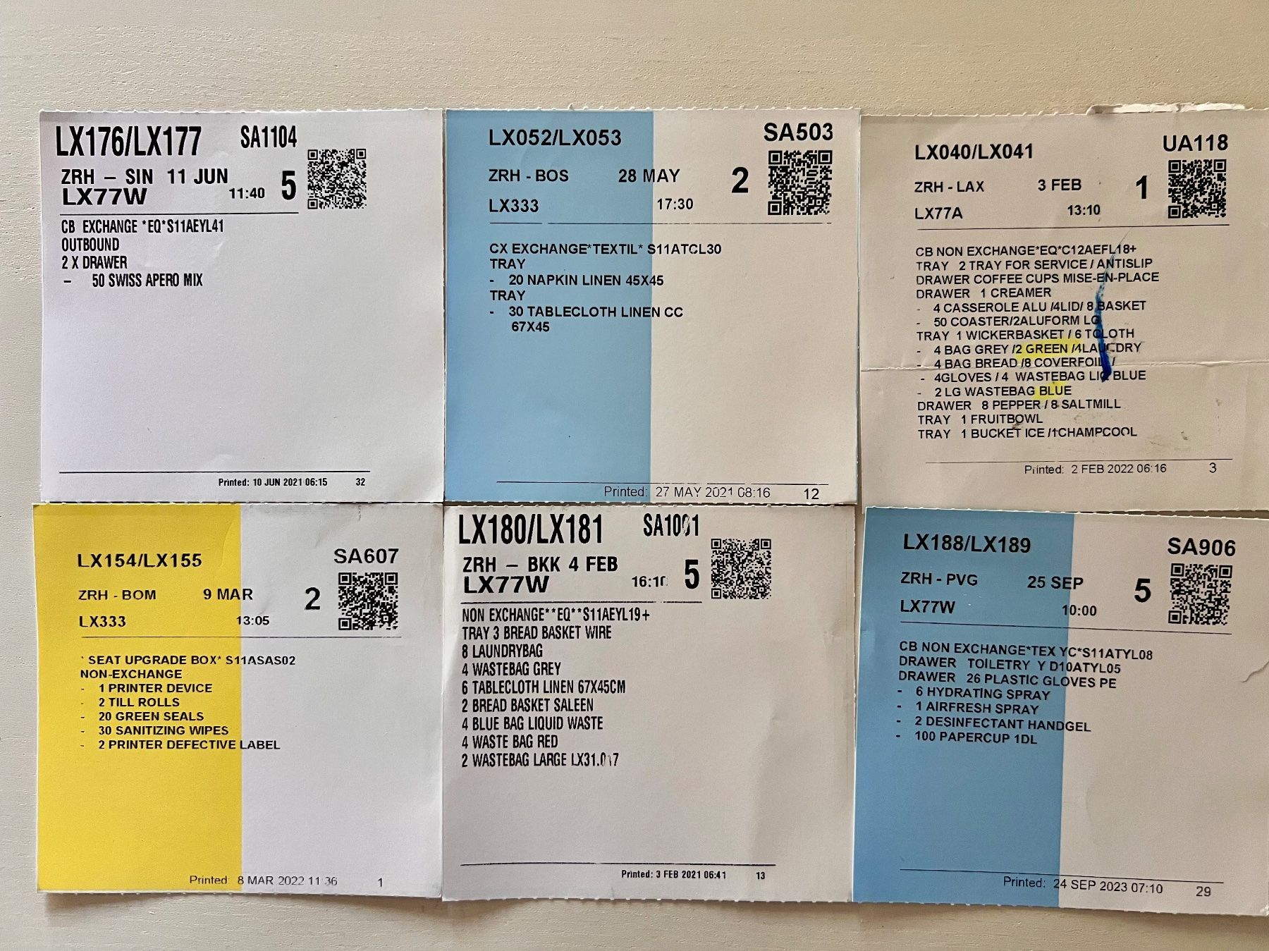 Sonstiges zu Aviatik: Airline Trolley Beschriftungs-Zettel – Gebraucht aus Ostermundigen von airline-trolley 1