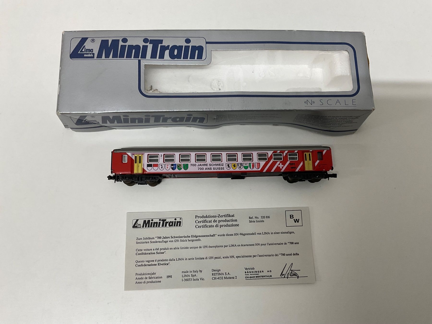 Lima Modellini di ferrovie: MiniTrain 320816 Lima 700 Jahre Schweizer Eidg. 1991 m. Zer. – Usato da Chur venduto da Chur75 1