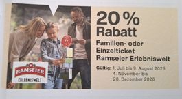 Ramseier Erlebniswelt: 20% Rabatt Gutschein bis 20.12.2026