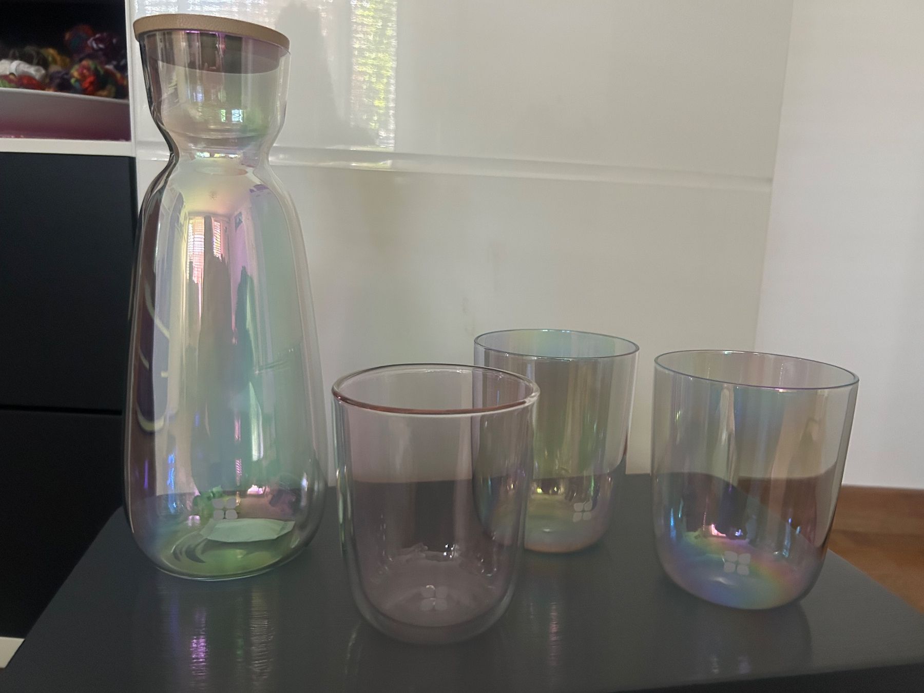 Waterdrop Bicchieri: Glas Karaffe mit 3 Gläser von Waterdrop – Nuovo e nell'imballaggio originale da Allschwil venduto da meeresperle
